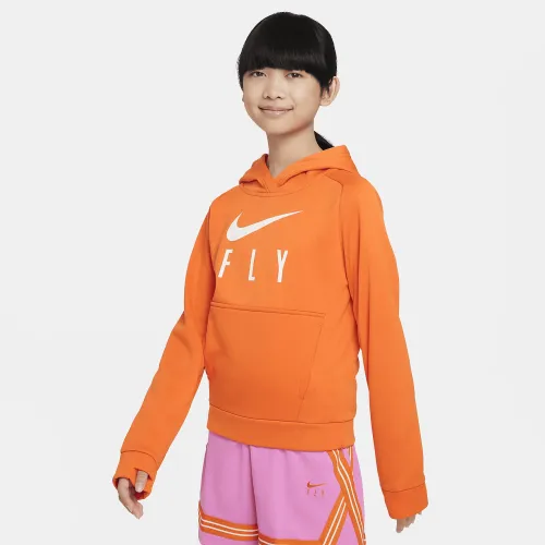 Nike Big дитячі (Girls') Therma-FIT баскетбольні Толстовка з капюшоном Orange