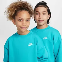 Nike Sportswear Club Fleece Big детские оверсайз свитшот цвет зеленый