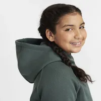 Nike Sportswear Tech Fleece Big детские (Girls') Full-Zip Толстовка с капюшоном (Extended Size) цвет зеленый
