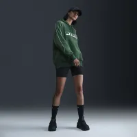 Nike Sportswear женская оверсайз Fleece Pullover Толстовка с капюшоном цвет зеленый