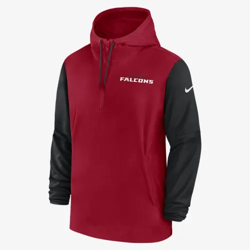 Atlanta Falcons Sideline Pre-Game Player чоловічі Nike NFL 1/2-Zip Hooded Куртка колір червоний