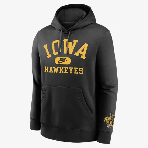 Iowa Hawkeyes Legacy Club Foundational чоловічі Nike College Pullover Толстовка з капюшоном колір чорний