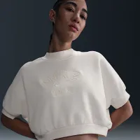 Nike Sportswear Collection жіноча Crew-Neck Short-Sleeve Cropped French Terry Top колір білий