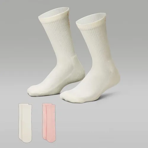 Nike Jordan Big дитячі Sparkle Mesh Half Crew шкарпетки (2 пар) колір білий