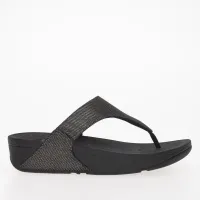 Japonki FitFlop Lulu Glitz-Canvas Toe-Post HQ9-B06 - Чорні