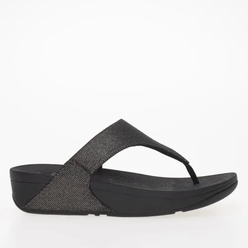 Japonki FitFlop Lulu Glitz-Canvas Toe-Post HQ9-B06 - Чорні
