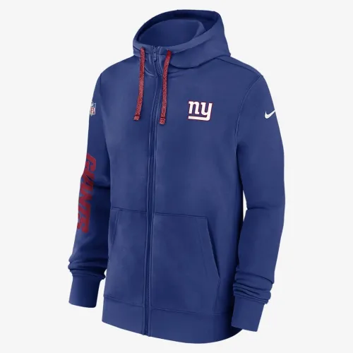 New York Giants Sideline Team Issue Club чоловічі Nike Full Zip Толстовка з капюшоном блакитний