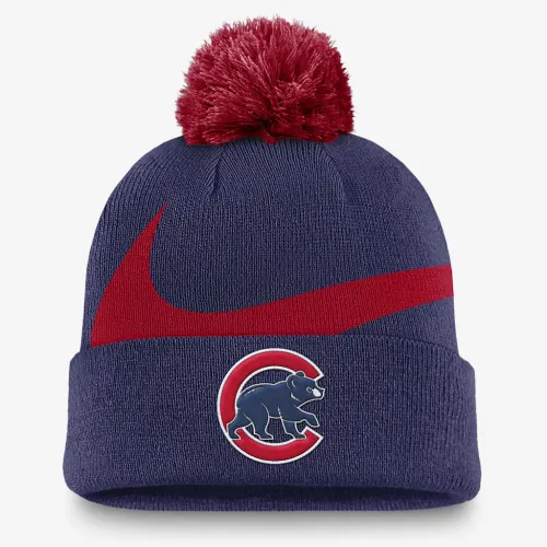 Chicago Cubs Peak мужские Nike MLB Cuffed Pom Beanie синий