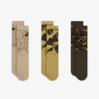 Nike Camo Dri-FIT Crew шкарпетки (3 пар) Little дитячі шкарпетки колір коричневий