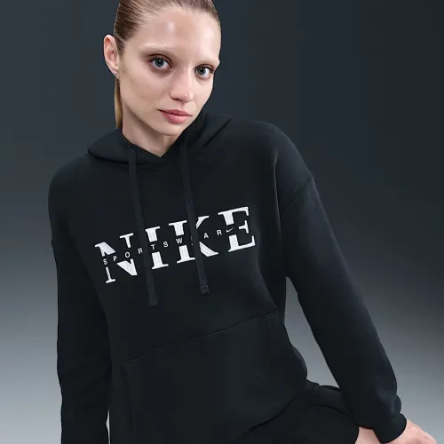 Nike Sportswear Phoenix Fleece женская оверсайз Pullover Толстовка с капюшоном цвет черный