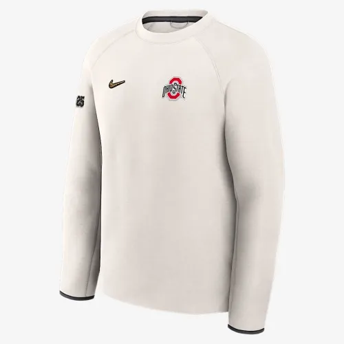 Ohio State Buckeyes 2025 College Football Playoff Media Day Tech Fleece мужские Nike College Pullover Crew цвет серый