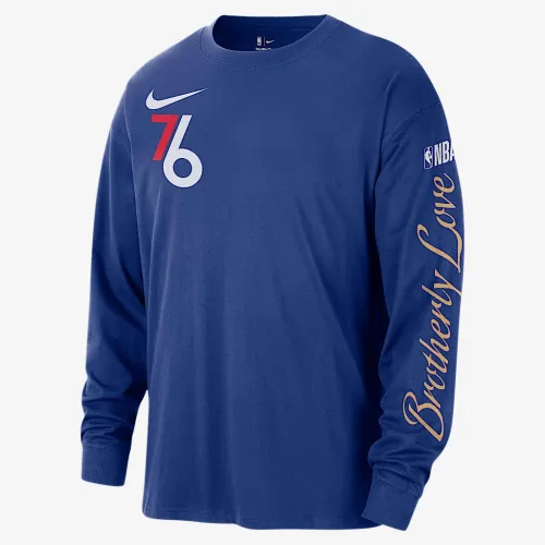 Philadelphia 76ers Courtside City Edition чоловічі Nike NBA Max90 Long-Sleeve футболка блакитний