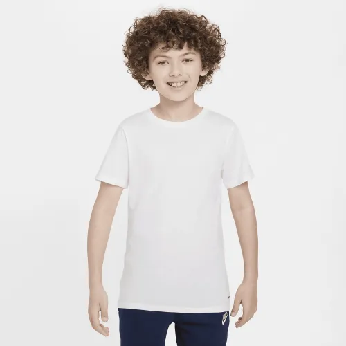 Nike Big дитячі Crew Undershirts (2 пари) колір білий