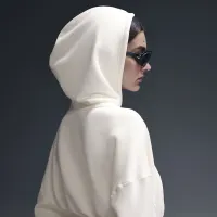 Nike Sportswear женская оверсайз Cropped French Terry Pullover Толстовка с капюшоном цвет белый