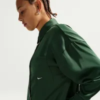 Nike Sportswear женская оверсайз Satin Long-Sleeve Top цвет зеленый