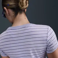 Nike Sportswear Chill Knit жіноча Slim Striped футболка колір фіолетовий