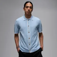 Nike Jordan Sport чоловічі Short-Sleeve для гольфу Sweater Top блакитний