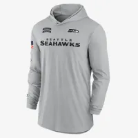 Seattle Seahawks Salute to Service Edge Mascot Lockup Men’s Nike Dri-FIT NFL Long-Sleeve Hooded Top колір сірий