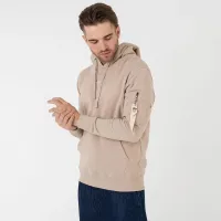 Кофта/футболка Alpha Industries Organics EMB Hoody 118350627 - бежевая