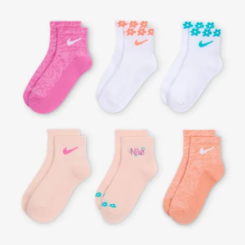 Nike Little детские Wild Flower Ankle носки (6 пары) Pink