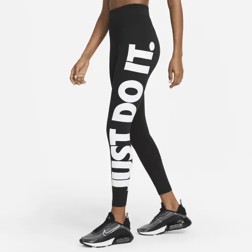 Nike Sportswear Essential жіноча З високою талією Graphic лосіни колір чорний