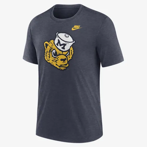 Michigan Wolverines Blitz Everцвет зеленый Legacy Primary мужские Nike College футболка синий