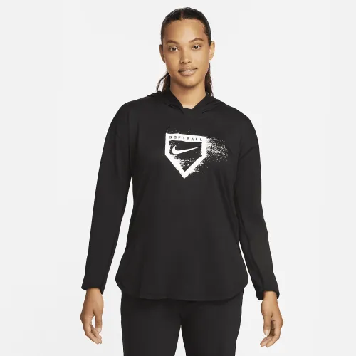Nike Dri-FIT женская Softball Толстовка с капюшоном цвет черный