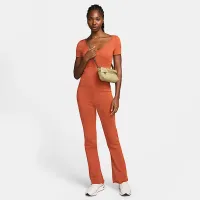 Nike Sportswear Chill Knit женская Tight Sweater Short-Sleeve Bodysuit Orange