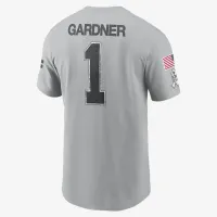 Sauce Gardner New York Jets Salute to Service чоловічі Nike NFL футболка колір сірий