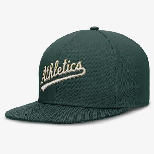 Athletics True мужские Nike Dri-FIT MLB Fitted Hat цвет зеленый
