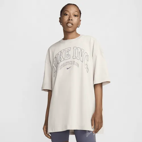 Nike Sportswear Essential жіноча оверсайз футболка колір сірий