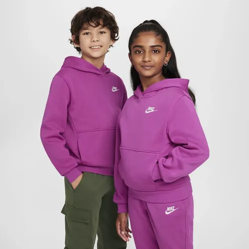 Nike Sportswear Club Fleece Big дитячі Pullover Толстовка з капюшоном колір фіолетовий