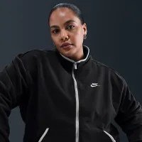 Nike Sportswear Club Fleece женская Loose Cozy Track Куртка (большие размеры) цвет черный