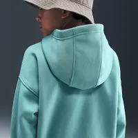 Nike Sportswear Club Fleece Big детские оверсайз Pullover Толстовка с капюшоном цвет зеленый