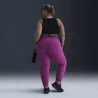 Nike One женская С высокой Талией 7/8 лосины с карманами(большие размеры) цвет фиолетовый