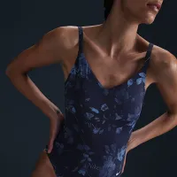 Nike Swim женская V-Neck One-Piece синий