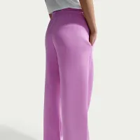 Nike Sportswear Phoenix Fleece женская С высокой Талией Wide-Leg Logo Pants цвет фиолетовый