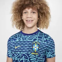 Brazil Academy Pro Big детские Nike Dri-FIT Soccer Pre-Match Short-Sleeve Top синий