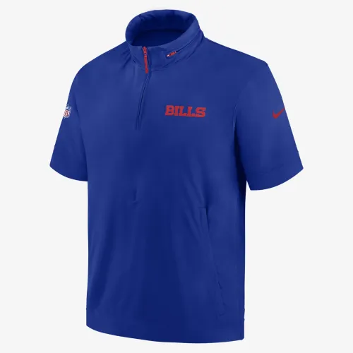 Buffalo Bills Sideline Coach чоловічі Nike NFL 1/2-Zip Short-Sleeve Hooded Куртка блакитний