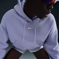 Nike Sportswear Phoenix Fleece женская Over-оверсайз Pullover Толстовка с капюшоном цвет фиолетовый
