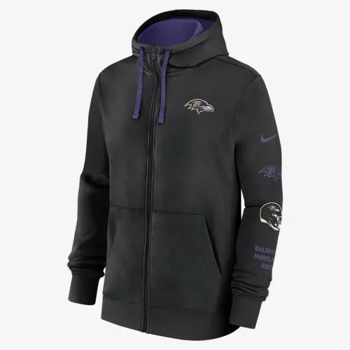 Baltimore Ravens Club чоловічі Nike NFL Full-Zip Толстовка з капюшоном колір чорний