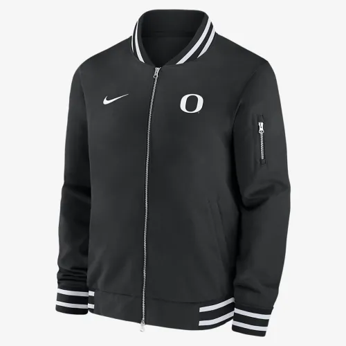 Oregon Ducks Sideline мужские Nike College Full-Zip Bomber Куртка цвет черный