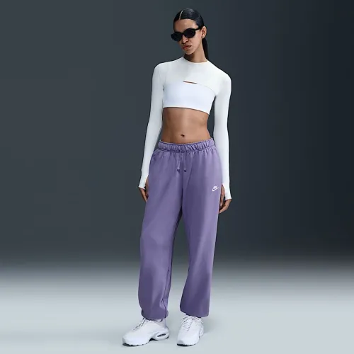 Nike Sportswear Club Fleece женская Mid-Rise оверсайз Sweatpants цвет фиолетовый