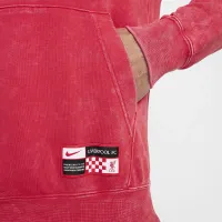 Liverpool FC Club Third мужские Nike Soccer French Terry Pullover Толстовка с капюшоном цвет красный