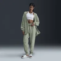 Nike Sportswear Phoenix Cozy Букле женская С высокой Талией оверсайз Knit Pants цвет зеленый
