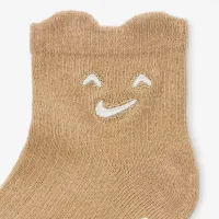 Nike Cozy Comfort Baby (0-6M) Ribbed Gripper шкарпетки (3 пар) колір коричневий