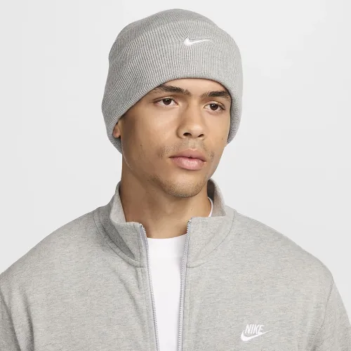 Nike Peak Swoosh Beanie колір сірий