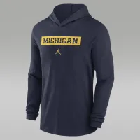 Michigan Wolverines Sideline мужские Nike Dri-FIT College Long-Sleeve Hooded Top синий