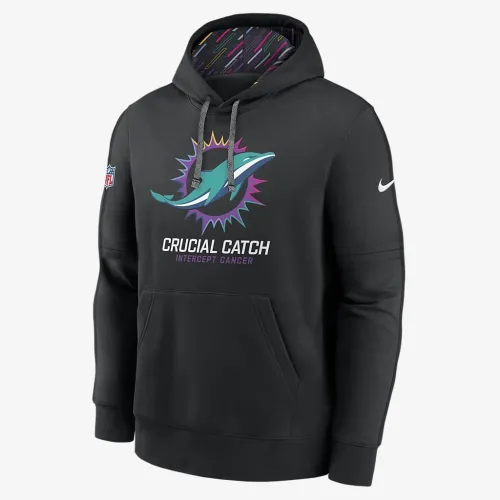 Miami Dolphins Crucial Catch Club чоловічі Nike NFL Pullover Толстовка з капюшоном колір чорний