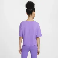Nike One Relaxed Big дитячі (Girls') Dri-FIT Short-Sleeve Top колір фіолетовий